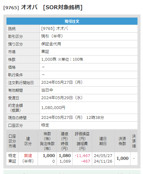 マネックス証券 クロス取引 現引