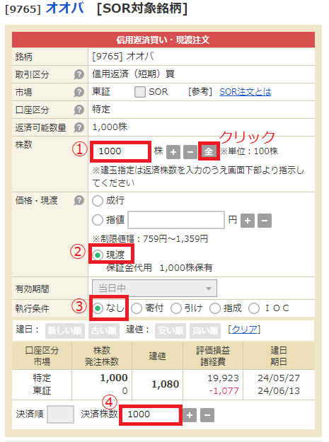 マネックス証券 クロス取引 現渡